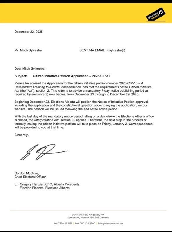 Press Release | FOR IMMEDIATE RELEASE:Citizen Initiative Petition Application by Alberta Prosperity Project