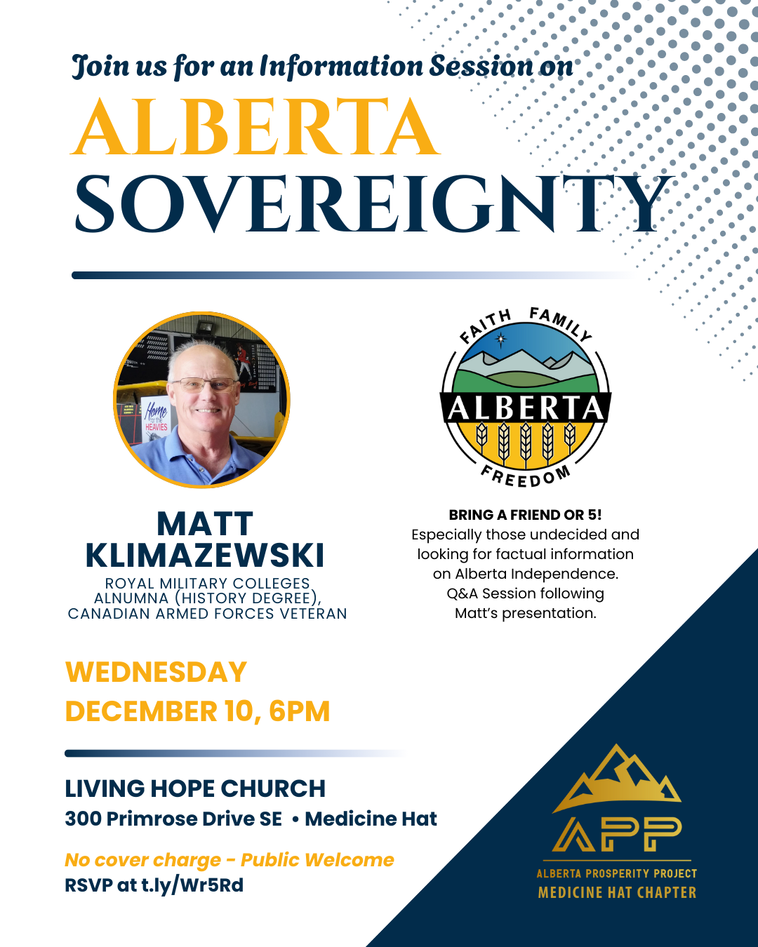 December 10 | Medicine Hat | Information Session on Alberta Sovereignty