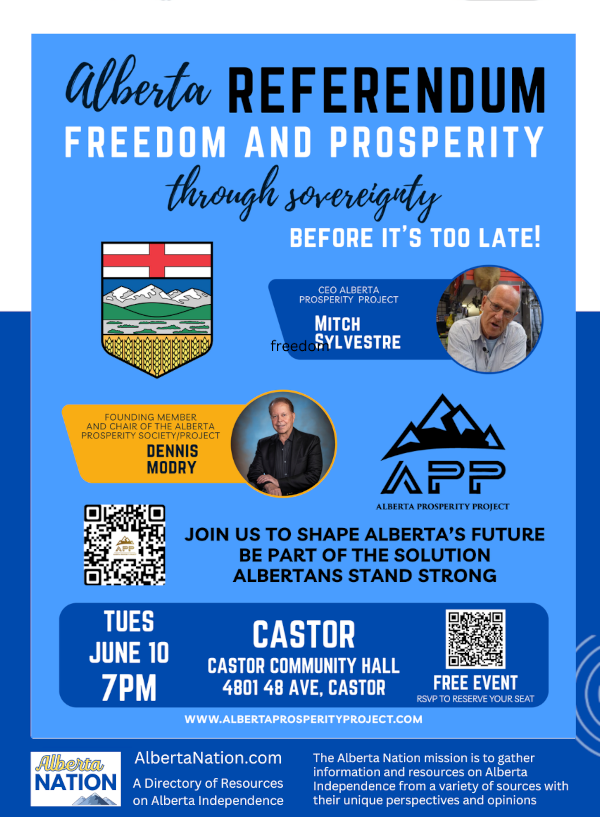 Event | Castor | Alberta Prosperity Project | Let's Talk - Freedom & Prosperity Through Sovereignty | June 10