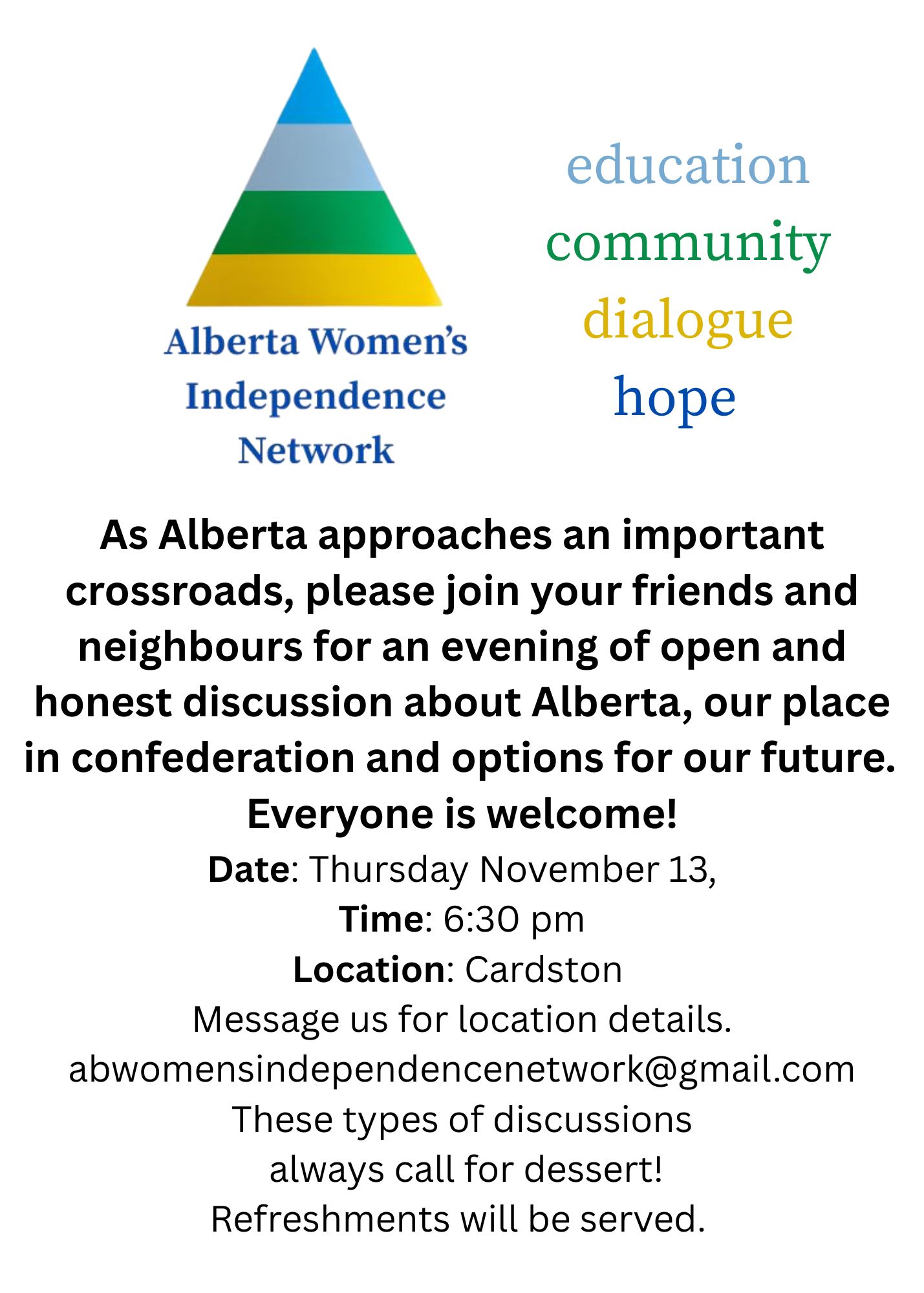 AN Event Nov 13 Cardston AWIN