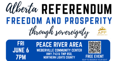 Event | Peace River | Alberta Prosperity Project | Let's Talk - Freedom & Prosperity Through Sovereignty | June 6Event | Peace River | Alberta Prosperity Project | Let's Talk - Freedom & Prosperity Through Sovereignty | June 6