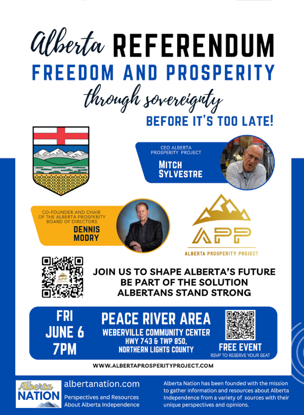 Event | Peace River | Alberta Prosperity Project | Let's Talk - Freedom & Prosperity Through Sovereignty | June 6
