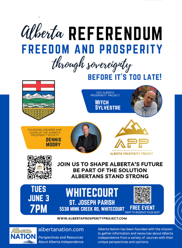 Event | Whitecourt | Alberta Prosperity Project | Let's Talk Freedom Prosperity through Sovereignty | June 3
