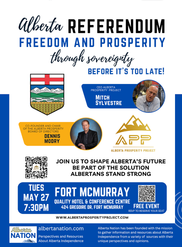 Event | Alberta Prosperity Project | Let's Talk Freedom Prosperity through Sovereignty | Fort McMurray May 27