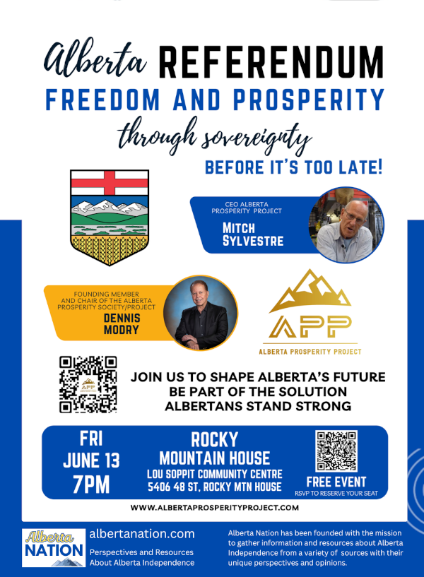 Event | Rocky Mountain House | Alberta Prosperity Project | Let's Talk Freedom Prosperity through Sovereignty | June 13
