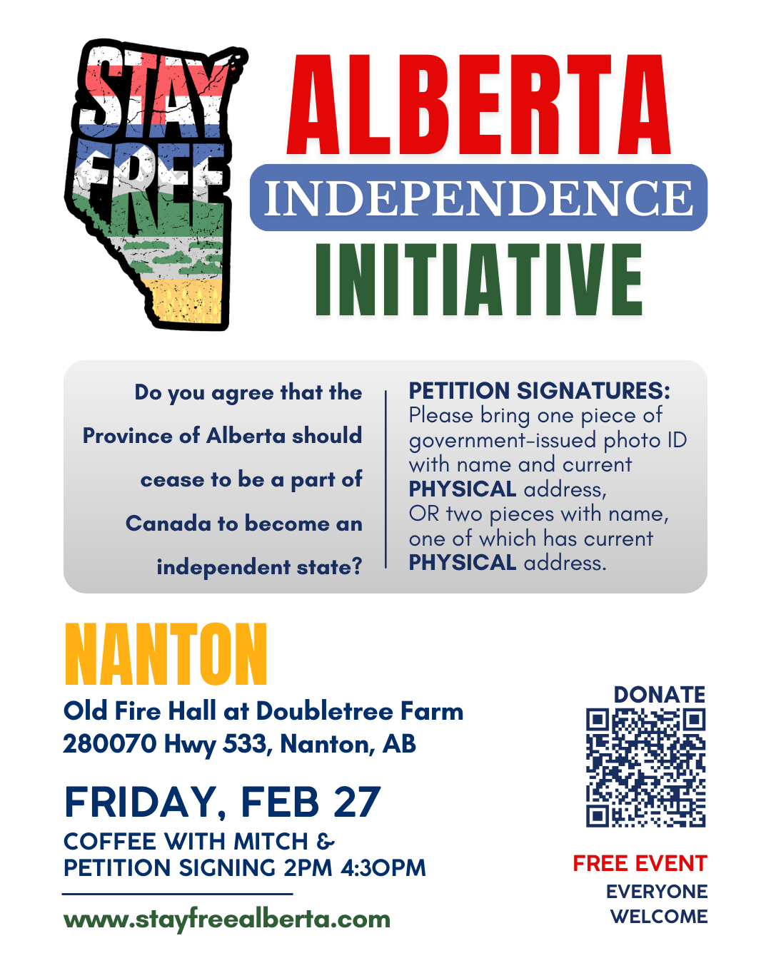 Event | February 27 | Nanton | Petition Signing