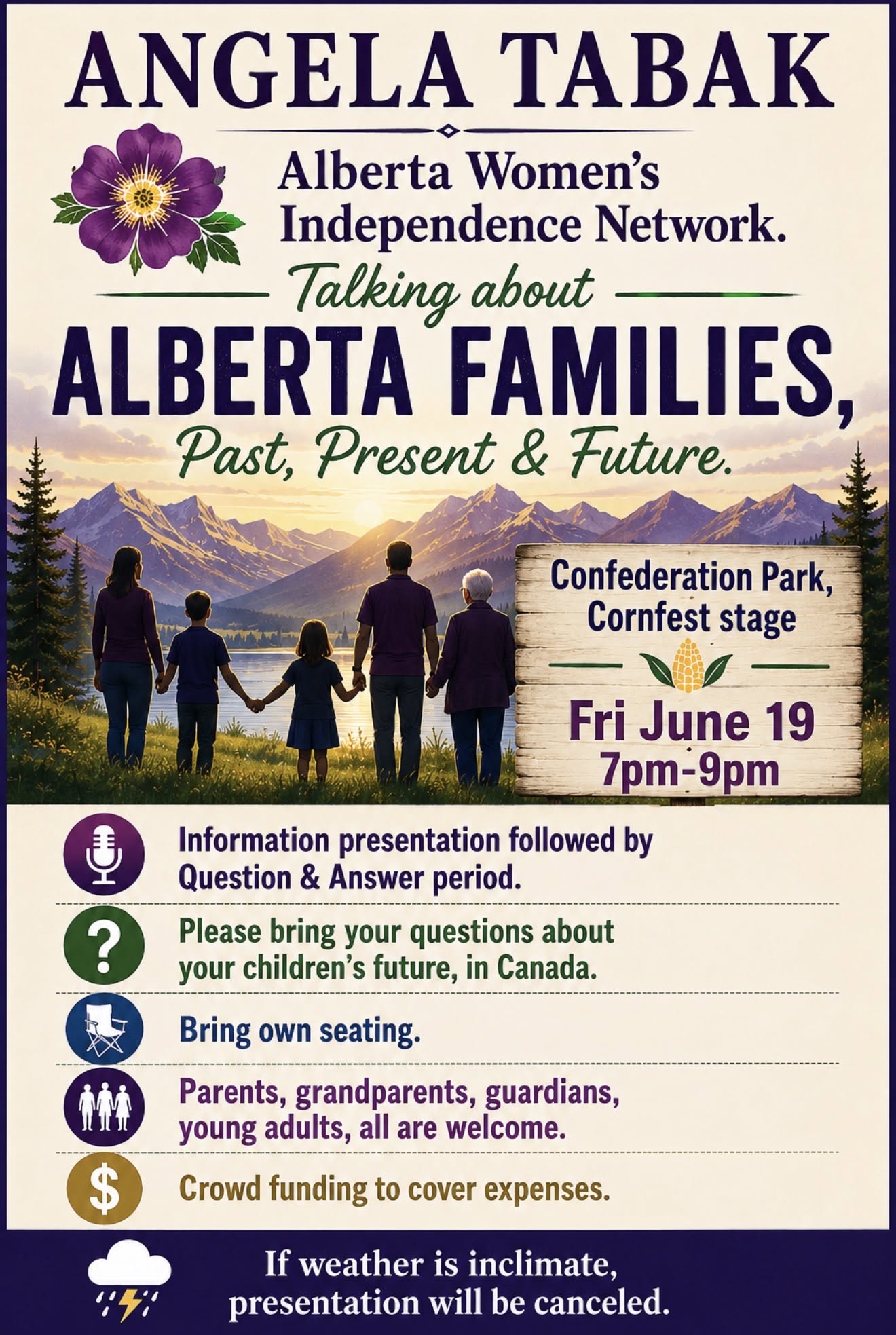Event | Friday, June 19 | Talking About Alberta Families, Past, Present, Future by Alberta Women's Independence Network (AWIN)