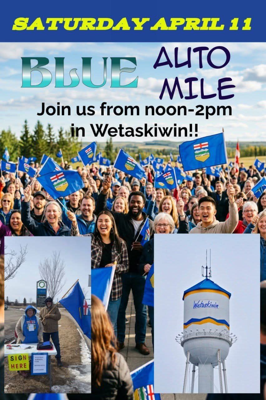 Flag Waving Rally  | Saturday April 11 | Wetaskiwin | Blue Auto Mile