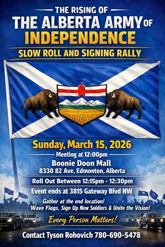 Slow Roll & Signing Rally | March 15 |  Edmonton | Cruise To Alberta Independence