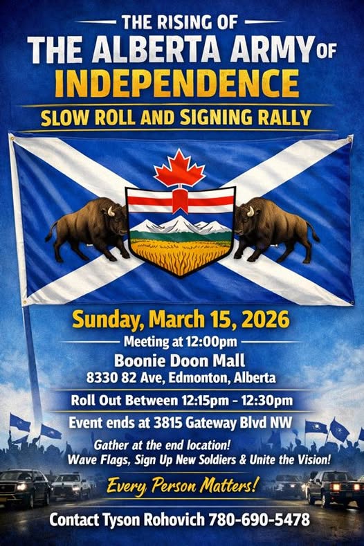 Slow Roll & Signing Rally | March 15 |  Edmonton | Cruise To Alberta Independence