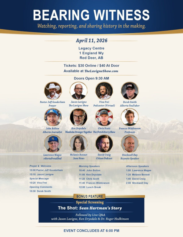 Conference Event | Saturday, April 11 | Red Deer | Bearing Witness: Watching, reporting, and sharing history Hosted by The Lavigne Show