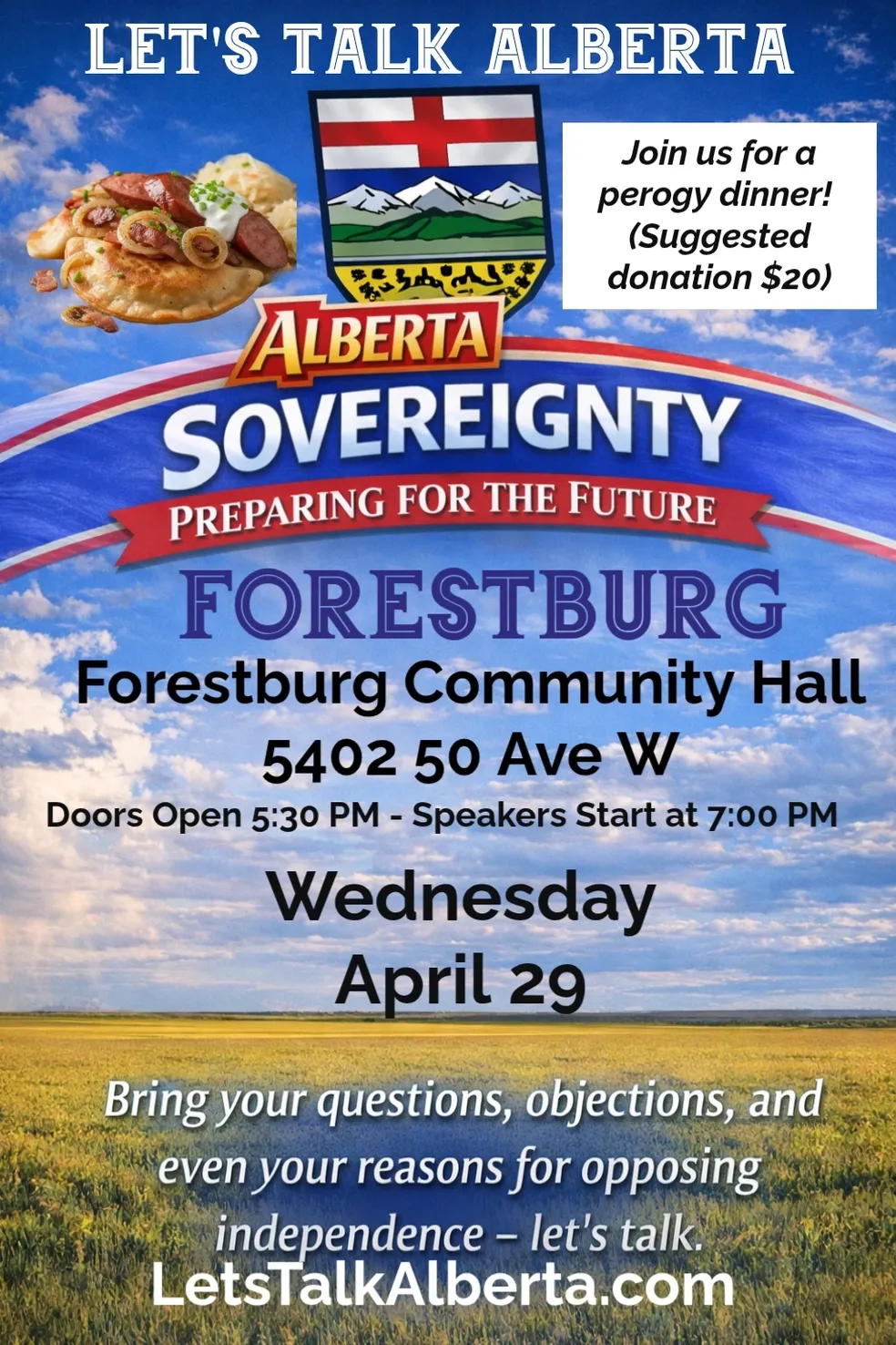 Townhall Event | Wednesday, April 29 | Forestburg  | Let's Talk Alberta Tour
