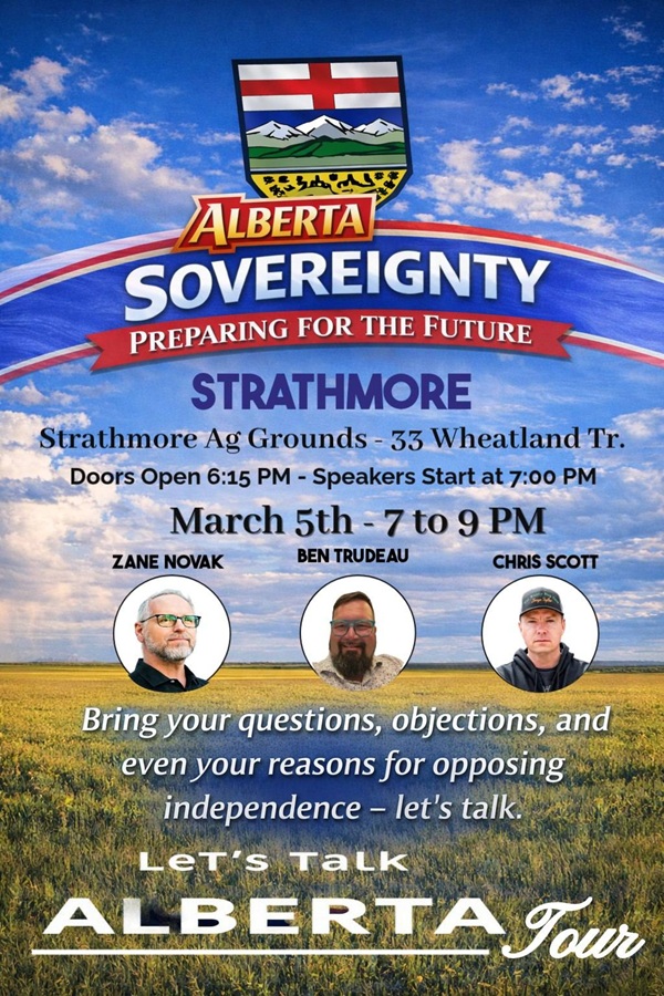 Townhall Event | Stathmore | March 5  | Alberta Sovereignty | Let's Talk Alberta Tour