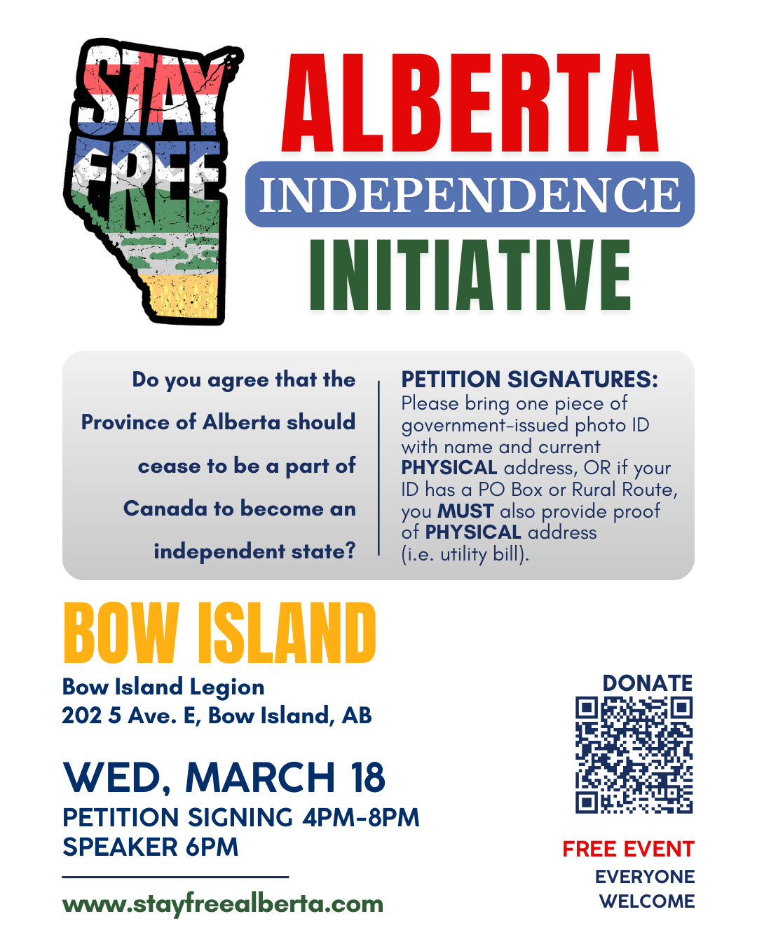 Townhall & Signing Event |  March 18 | Bow Island