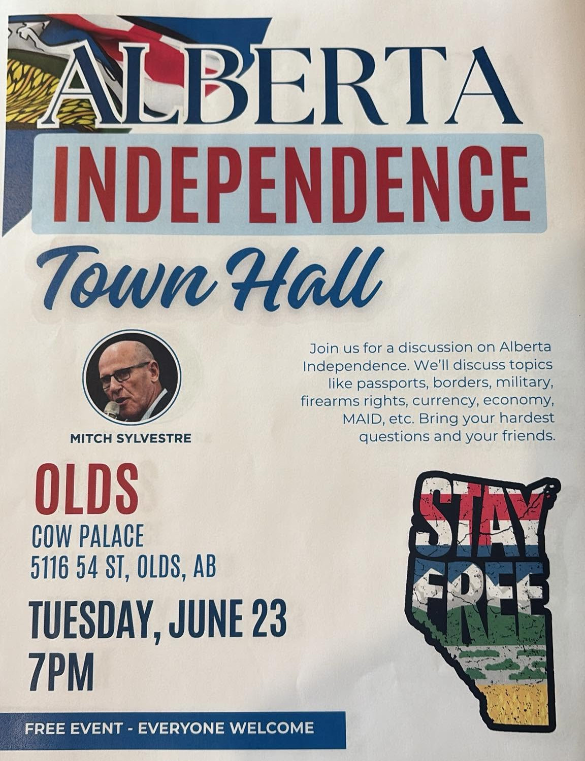 Townhall Event | Olds | Tuesday, June 23 | Alberta Independence Townhall 