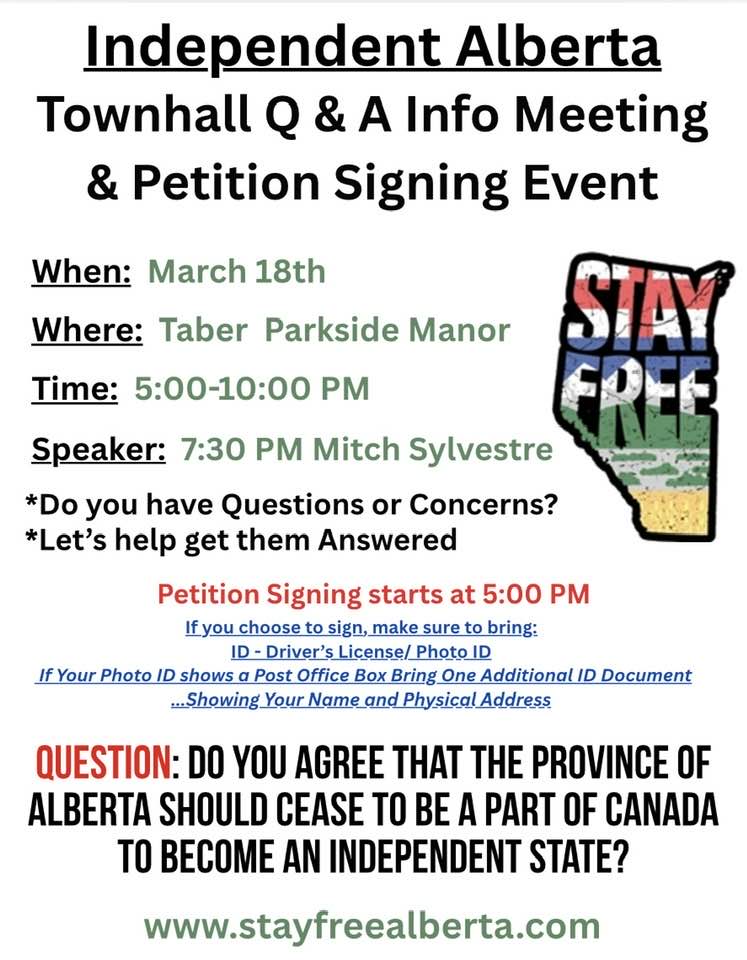 Townhall & Signing Event |  March 18 | Taber