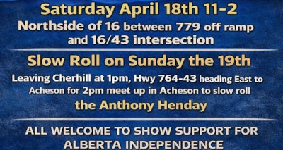 Rally on Saturday, April 18 & Slow Roll Rally on Sunday April 19  | Alberta Blue Miles Support Independence