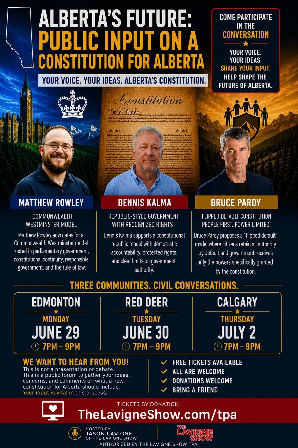Event | Alberta's Future: Public Input a Constitution for Alberta by The Lavigne Show