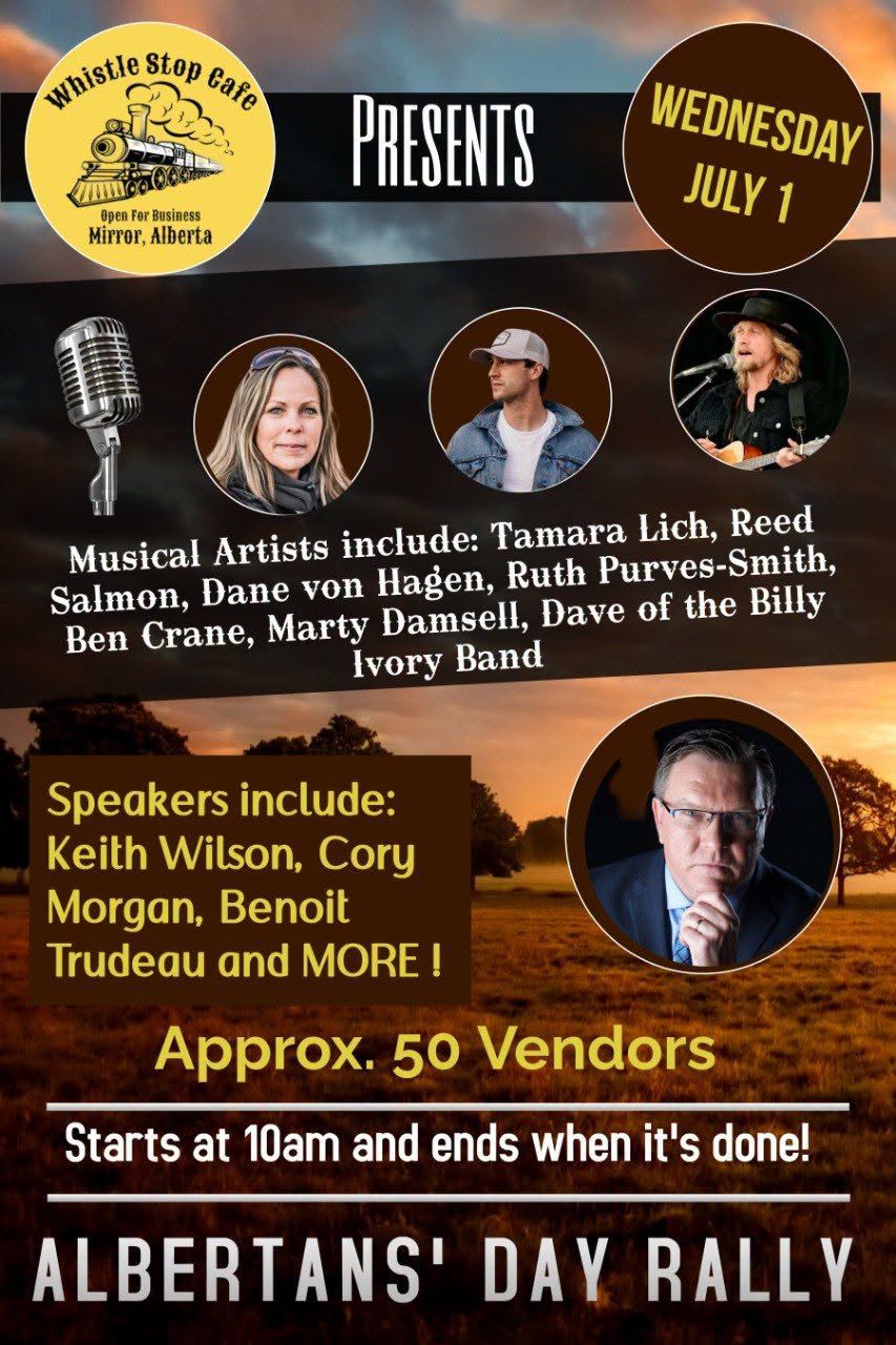 Event | July 1 | Mirror | Albertans' Day Rally by Whistle Stop Cafe