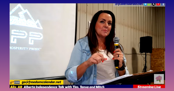 Video | Independence Talk Meeting in Alix - Tanya Clemens' Speech by FreedomCalendar.net