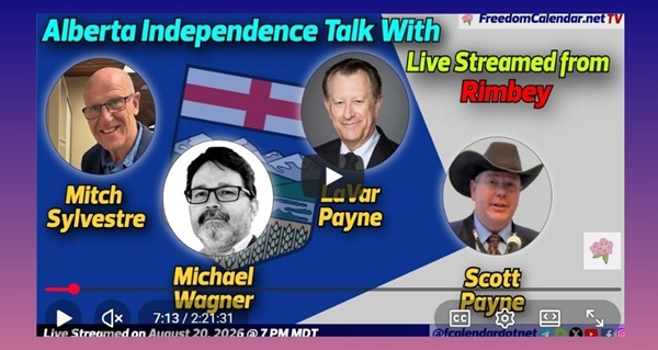 Video |  FreedomCalendar.net TV #0DC: FreedomCalendar.net TV #0DC: APP Townhall in Rimbey (LiveStream) Hosted by Alberta Prosperity Project Recorded by Freedom Calendar
