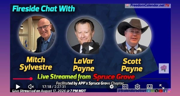 Video | FreedomCalendar.net TV #0DD: APP Townhall on the Alberta Constitution (LiveStream) Hosted by Alberta Prosperity Project Spruce Grove Chapter Recorded by Freedom Calendar