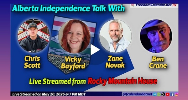 Video | FreedomCalendar.net TV #0AA: Let's Talk Alberta in Rocky Mountain House (LiveStream)  Hosted by Let's Talk Alberta Recorded by FreedomCalendar.net